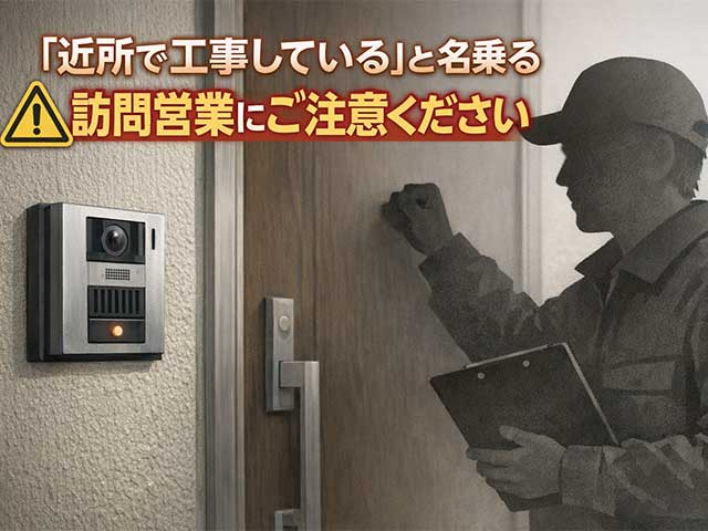 「近所で工事している」と名乗る訪問営業にご注意ください|小川工務店